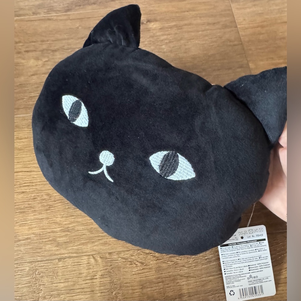 BRAND NEW (NWT) Soft Black Cat Neck Pillow